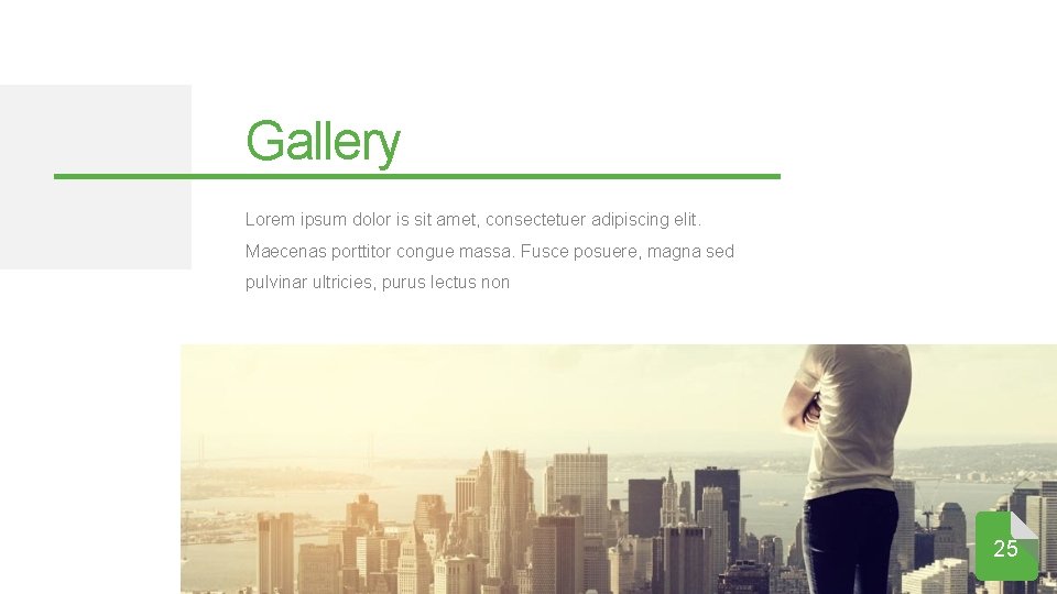 Gallery Lorem ipsum dolor is sit amet, consectetuer adipiscing elit. Maecenas porttitor congue massa.