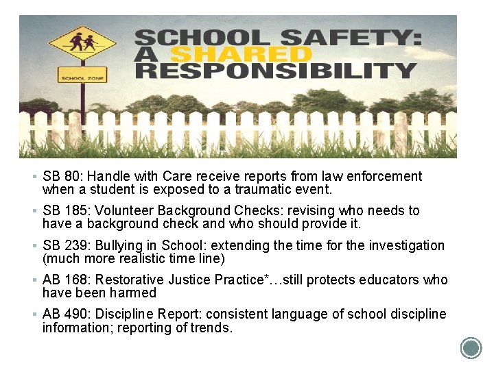 § SB 80: Handle with Care receive reports from law enforcement when a student