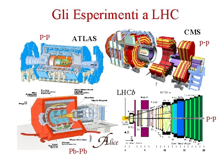 Gli Esperimenti a LHC p-p CMS p-p ATLAS LHCb p-p Pb-Pb 