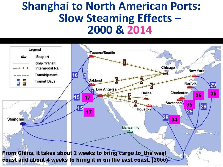 Shanghai to North American Ports: Slow Steaming Effects – 2000 & 2014 36 17