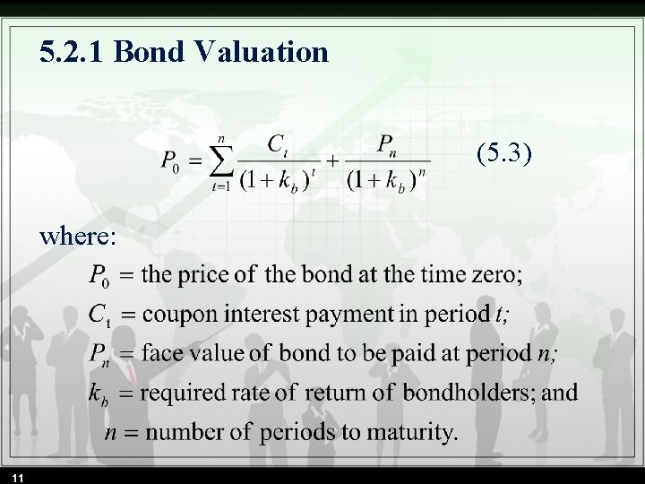 5. 2. 1 Bond Valuation (5. 3) where: 11 