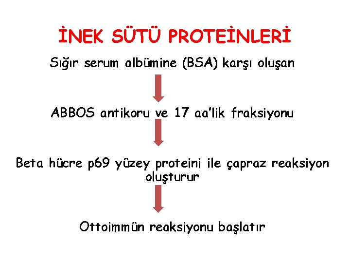 İNEK SÜTÜ PROTEİNLERİ Sığır serum albümine (BSA) karşı oluşan ABBOS antikoru ve 17 aa’lik