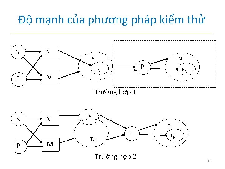 Độ mạnh của phương pháp kiểm thử S P N TM FM P TN