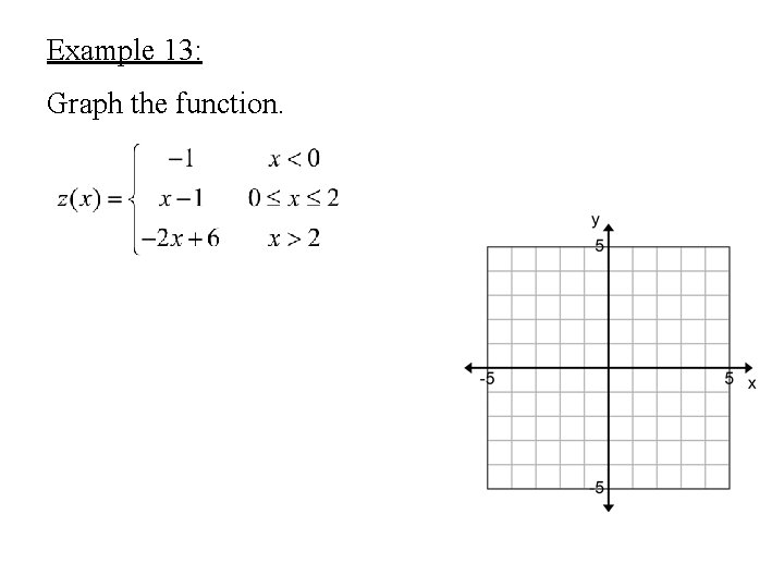 Example 13: Graph the function. 