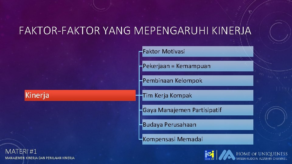 FAKTOR-FAKTOR YANG MEPENGARUHI KINERJA Faktor Motivasi Pekerjaan = Kemampuan Pembinaan Kelompok Kinerja Tim Kerja