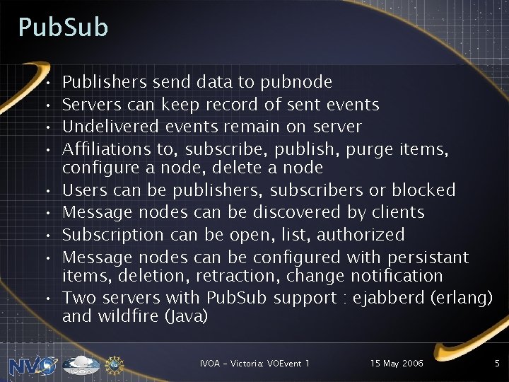 Pub. Sub • • • Publishers send data to pubnode Servers can keep record
