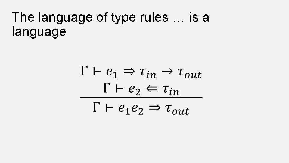 The language of type rules … is a language 