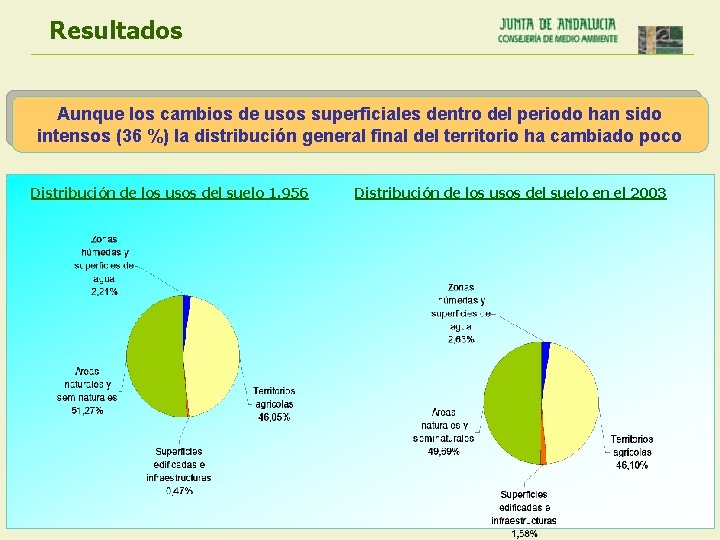 Resultados Aunque los cambios de usos superficiales dentro del periodo han sido intensos (36