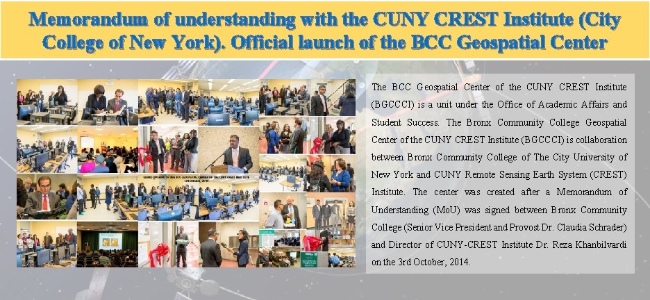 Memorandum of understanding with the CUNY CREST Institute (City College of New York). Official