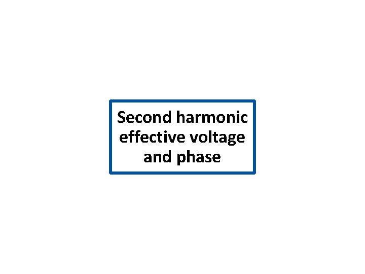 Second harmonic effective voltage and phase 