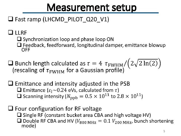 Measurement setup 5 