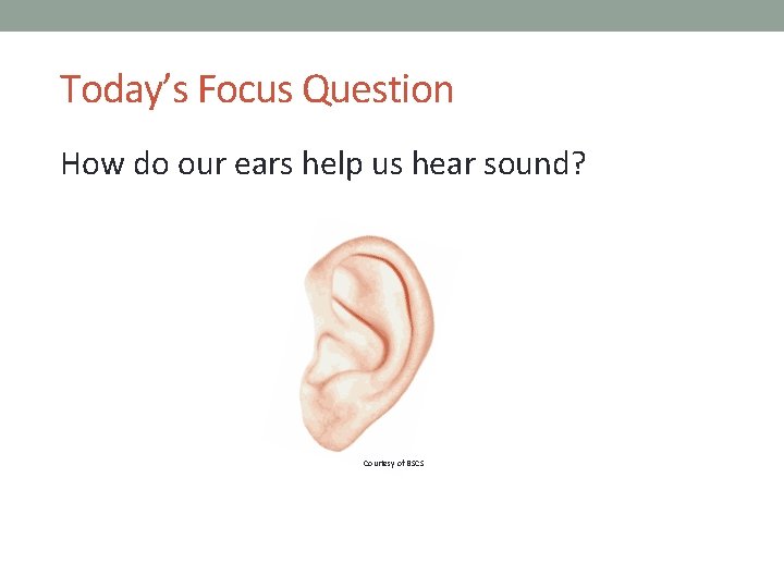 SOUND LESSON 6 B How Do Our Ears