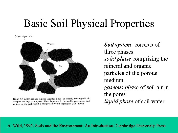 Basic Soil Physical Properties Soil system: consists of three phases: solid phase comprising the