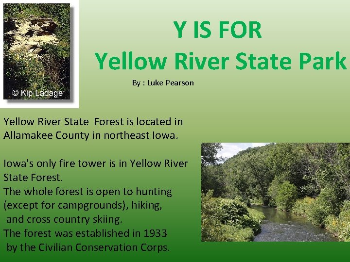 Y IS FOR Yellow River State Park By : Luke Pearson Yellow River State