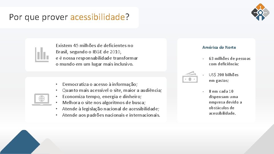 Por que prover acessibilidade? Existem 45 milhões de deficientes no Brasil, segundo o IBGE