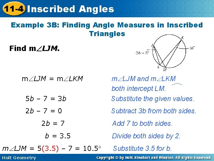 11 4 Inscribed Angles Objectives Find the measure
