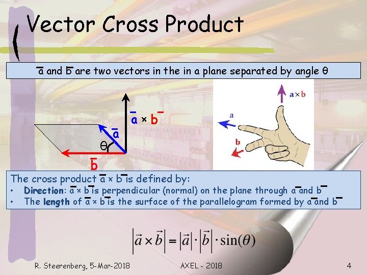 Vector Cross Product a and b are two vectors in the in a plane