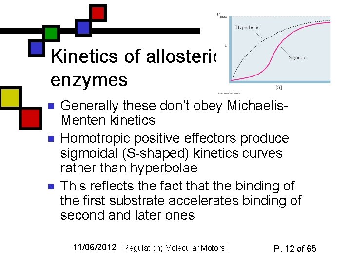Kinetics of allosteric enzymes n n n Generally these don’t obey Michaelis. Menten kinetics