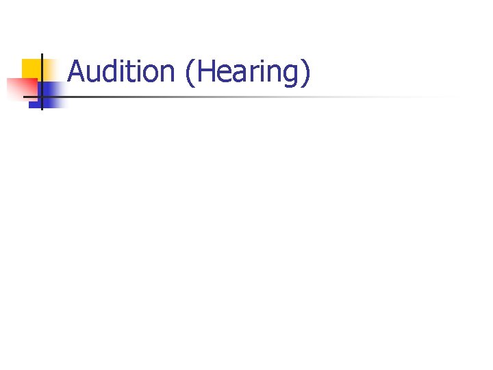 Audition (Hearing) 