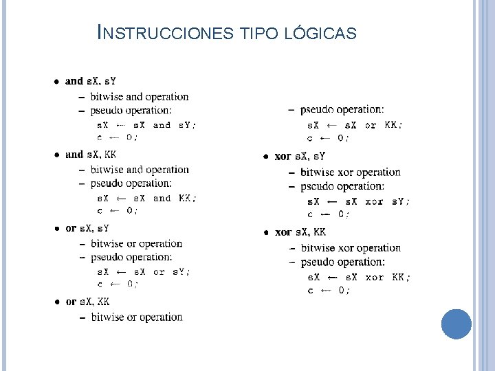 INSTRUCCIONES TIPO LÓGICAS 