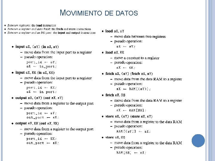 MOVIMIENTO DE DATOS 