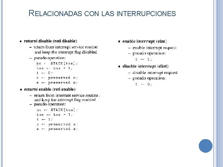 RELACIONADAS CON LAS INTERRUPCIONES 