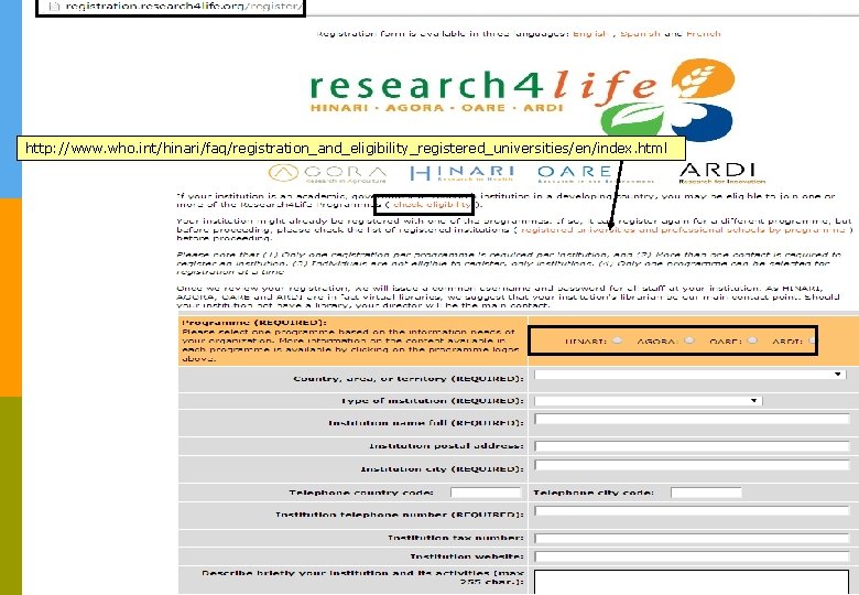 http: //www. who. int/hinari/faq/registration_and_eligibility_registered_universities/en/index. html 