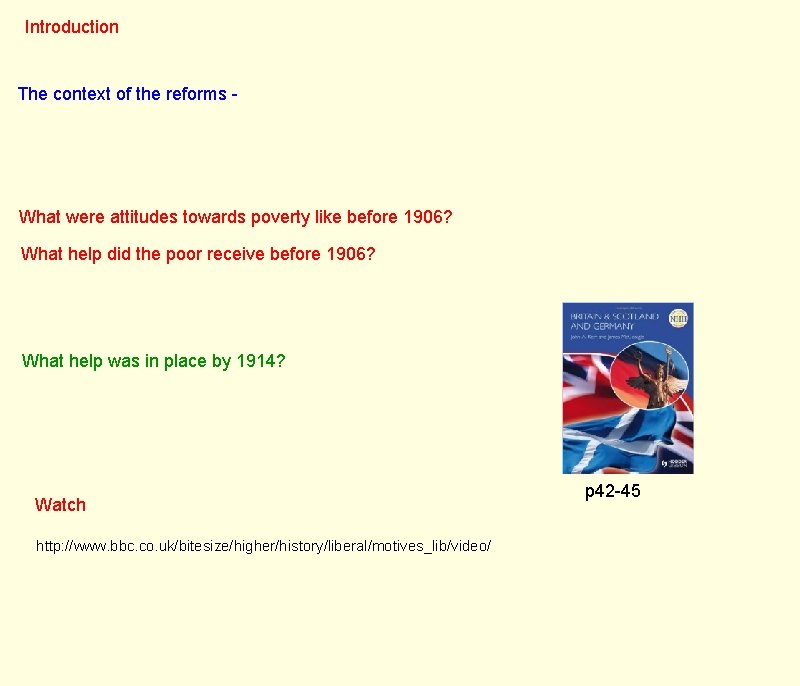 Introduction The context of the reforms - What were attitudes towards poverty like before