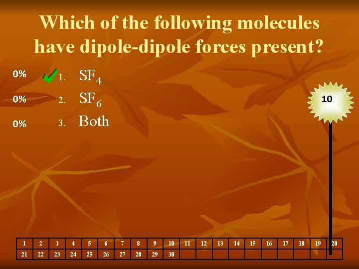 Which of the following molecules have dipole-dipole forces present? SF 4 SF 6 Both