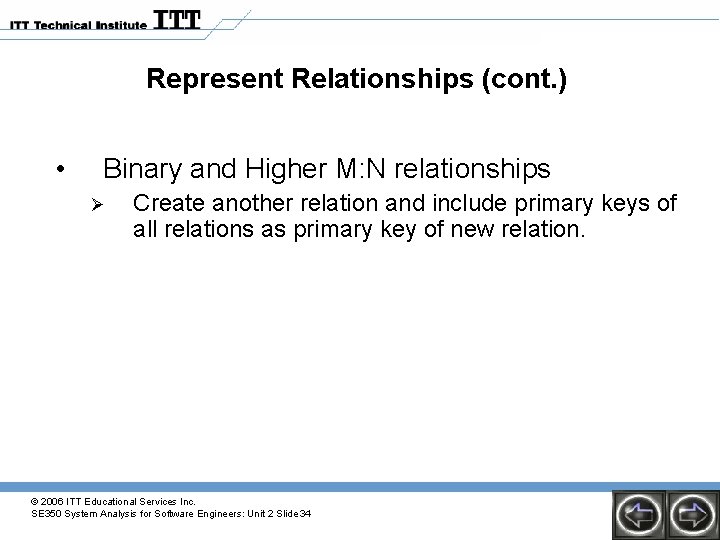 Represent Relationships (cont. ) • Binary and Higher M: N relationships Ø Create another Represent Relationships (cont. ) • Binary and Higher M: N relationships Ø Create another