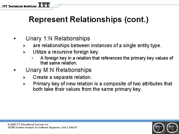 Represent Relationships (cont. ) • Unary 1: N Relationships Ø Ø are relationships between Represent Relationships (cont. ) • Unary 1: N Relationships Ø Ø are relationships between