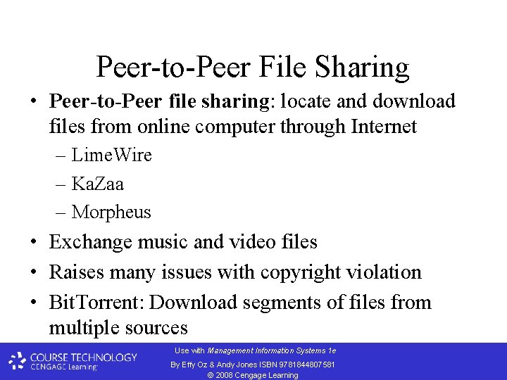 Peer-to-Peer File Sharing • Peer-to-Peer file sharing: locate and download files from online computer