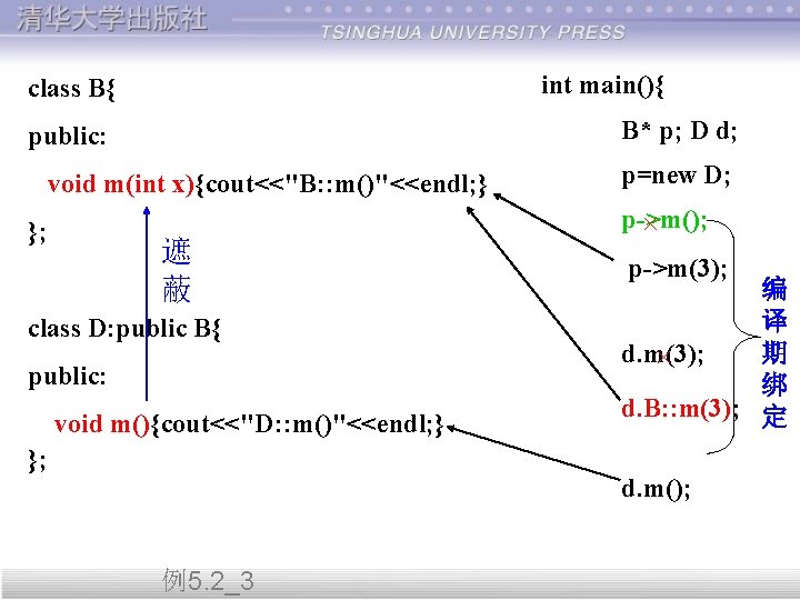 int main(){ class B{ B* p; D d; public: void m(int x){cout<<"B: : m()"<<endl;