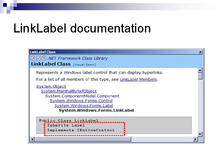 Link. Label documentation 