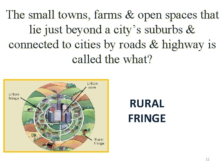 The small towns, farms & open spaces that lie just beyond a city’s suburbs