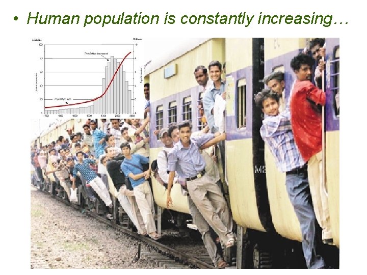  • Human population is constantly increasing… 