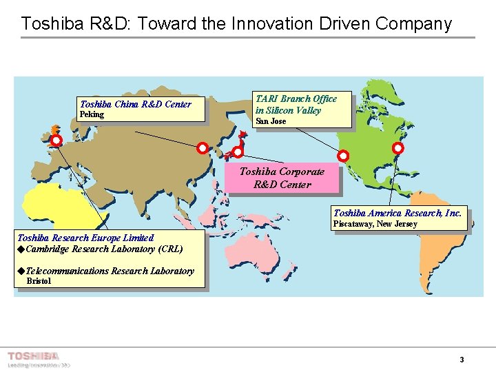 Toshiba R&D: Toward the Innovation Driven Company • Subline und Fliesstexte in Helvetica Neue