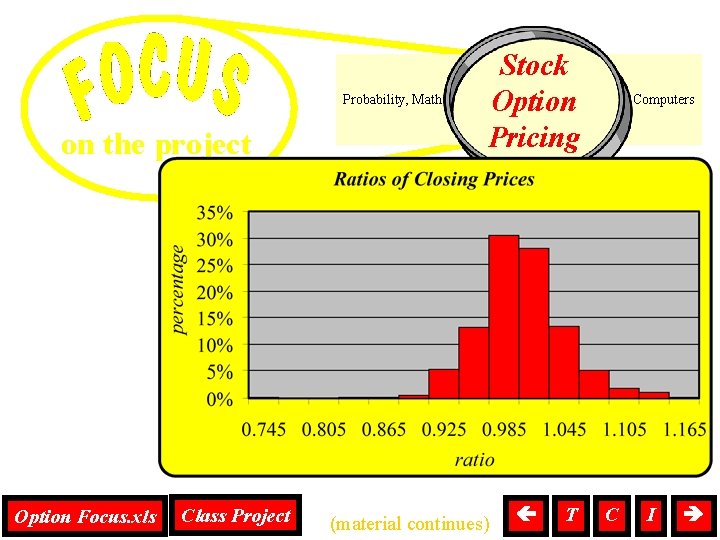 on the project Histograms, Focus Option Focus. xls Class Project Stock Probability, Mathematics, Option
