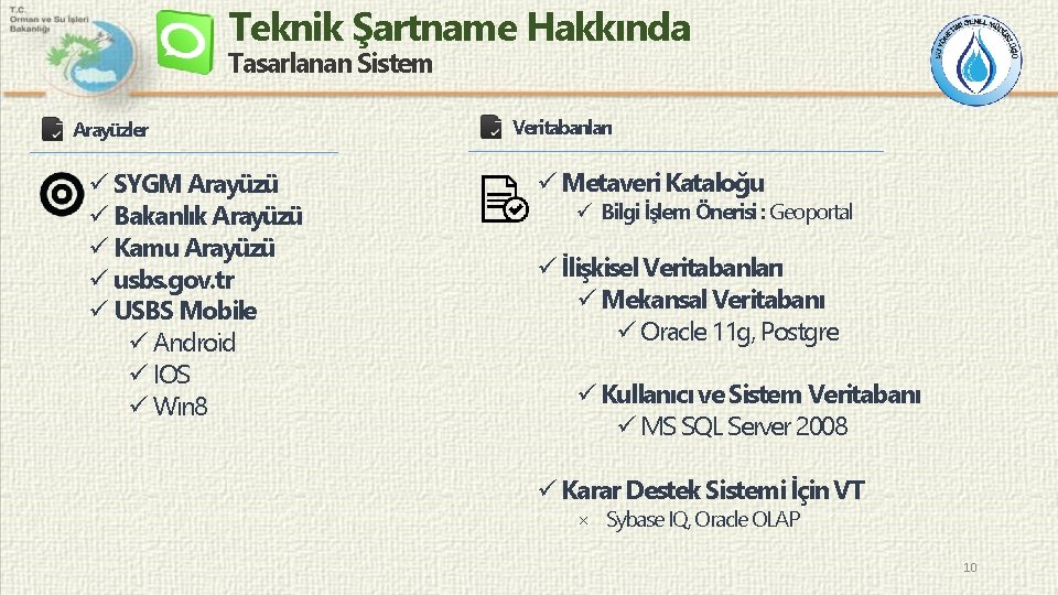 Teknik Şartname Hakkında Tasarlanan Sistem Arayüzler ü SYGM Arayüzü ü Bakanlık Arayüzü ü Kamu