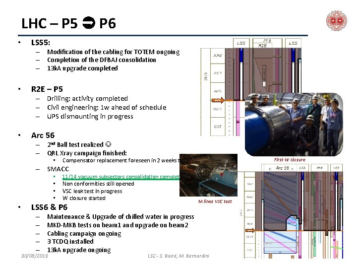 LHC – P 5 P 6 • LSS 5: – Modification of the cabling