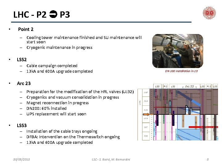 LHC - P 2 P 3 • Point 2 – Cooling tower maintenance finished