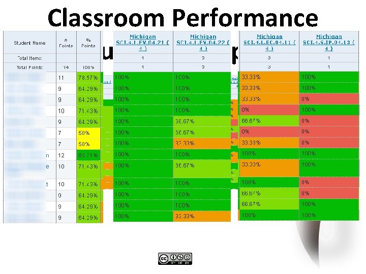 Classroom Performance Summary Report 