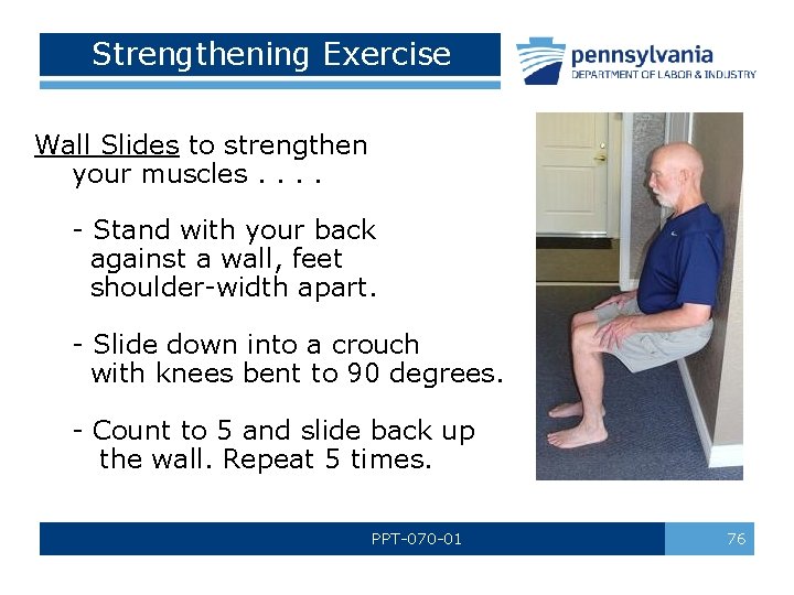 Strengthening Exercise Wall Slides to strengthen your muscles. . - Stand with your back Strengthening Exercise Wall Slides to strengthen your muscles. . - Stand with your back