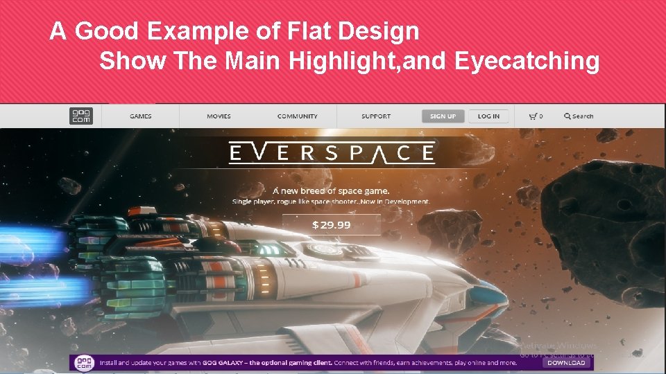 A Good Example of Flat Design Show The Main Highlight, and Eyecatching 
