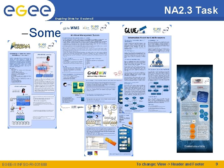 NA 2. 3 Task Enabling Grids for E-scienc. E – Some Posters EGEE-II INFSO-RI-031688