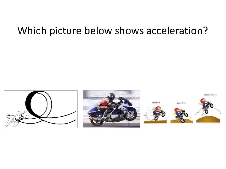 Which picture below shows acceleration? 
