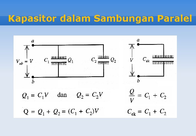 Kapasitor dalam Sambungan Paralel 