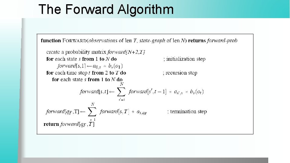 The Forward Algorithm 