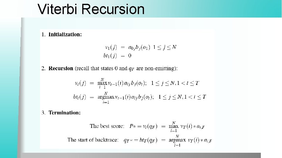 Viterbi Recursion 
