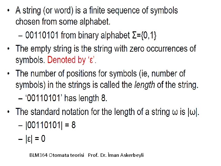 BLM 364 Otomata teorisi Prof. Dr. İman Askerbeyli 